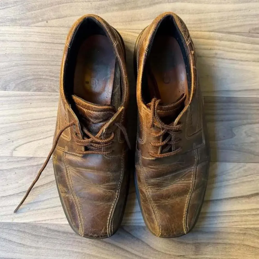 Ecco Brown Leather Oxford Dress Shoes